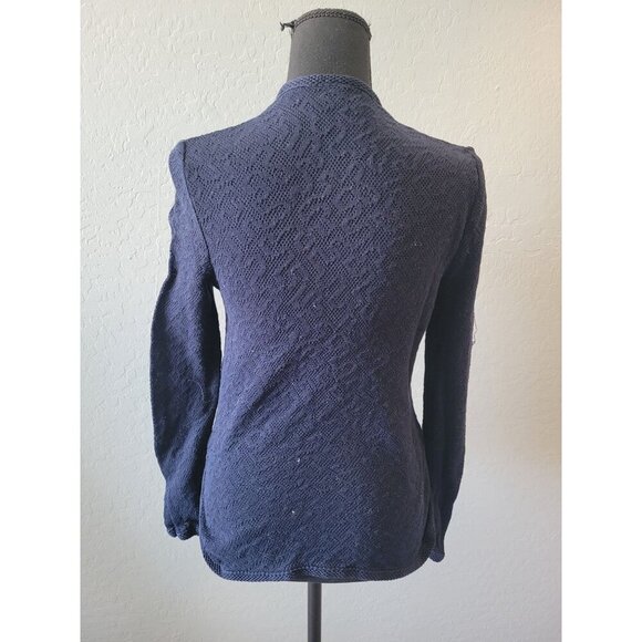 Liola Blue Tight Knit Long Sleeve Button Down Cardigan Size 44 (10) Vintage - Picture 6 of 10